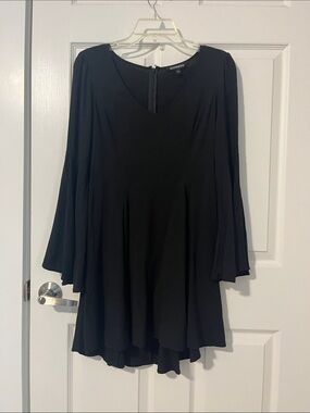 Express Black Flutter Sleeve Dress